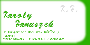 karoly hanuszek business card